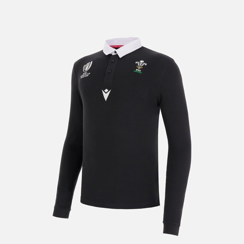 MACRON WRU RWC 2023 Long Sleeve Cotton Kids Rugby Shirt