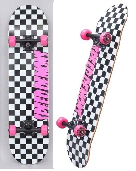 Speed demons - Checkers Pink  7.75 skateboard 3/3
