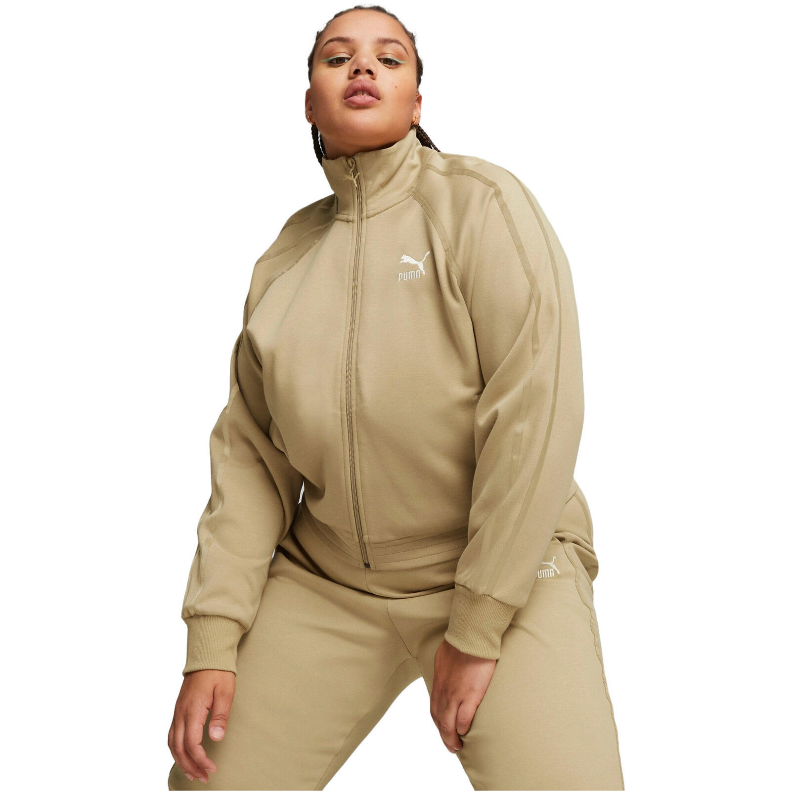 Puma - Veste Puma T7 Track Jacket, Beige, Femmes - Polaire - Beige - 38 S - Decathlon