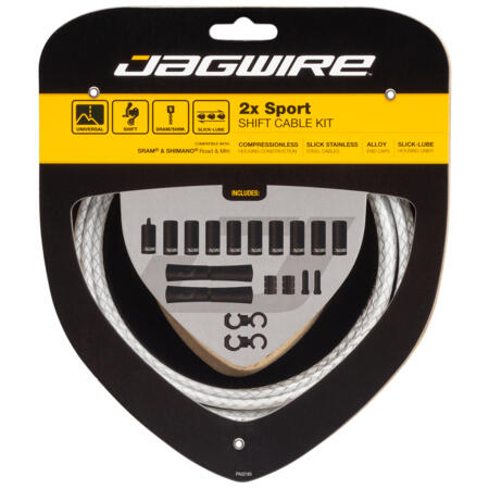 Kit Câbles et Gaine Jagwire 2x Sport Shift Kit Blanc Braided 7/7