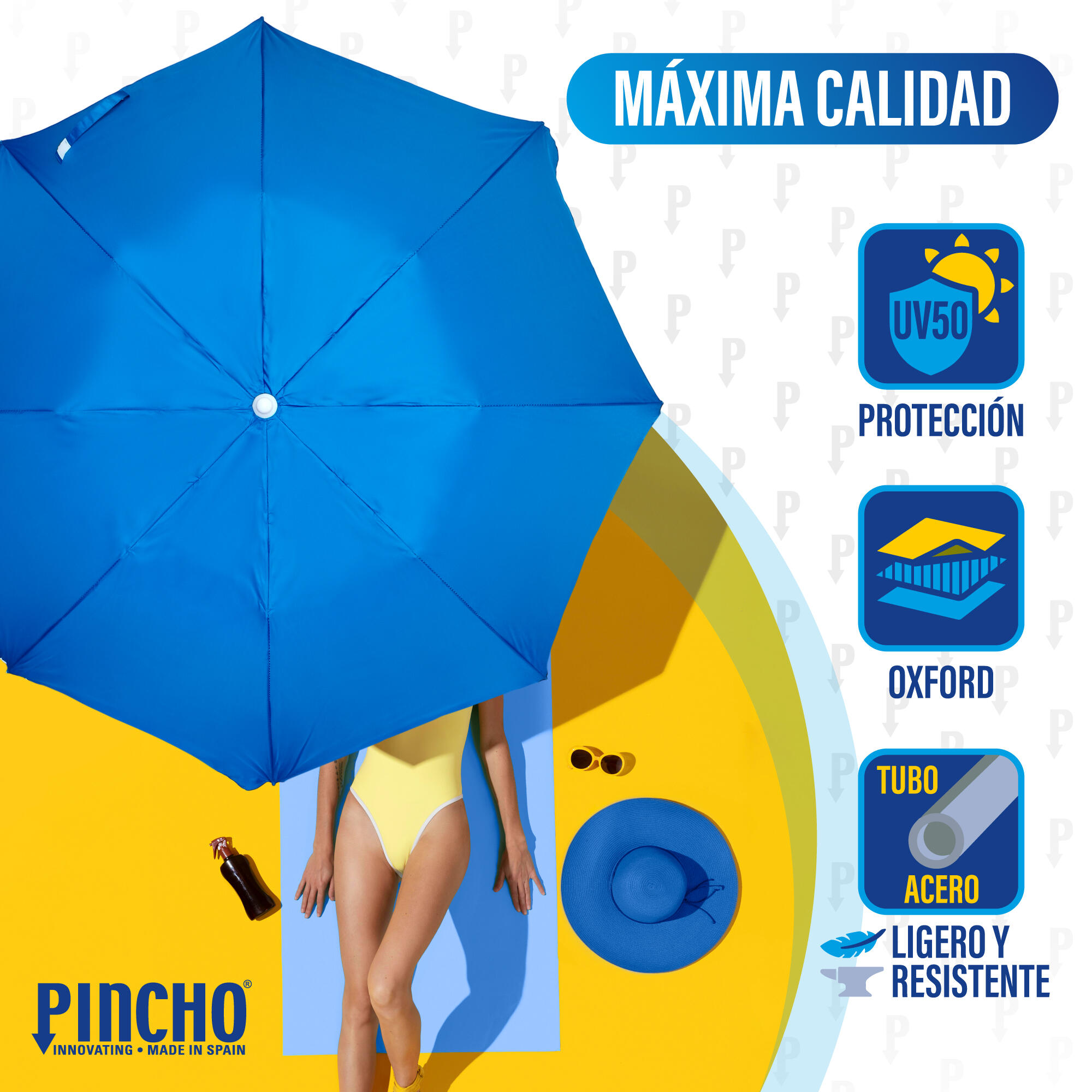 Sombrilla 180cm Plegable Acero Ibiza UPF50+ color 34 4/6