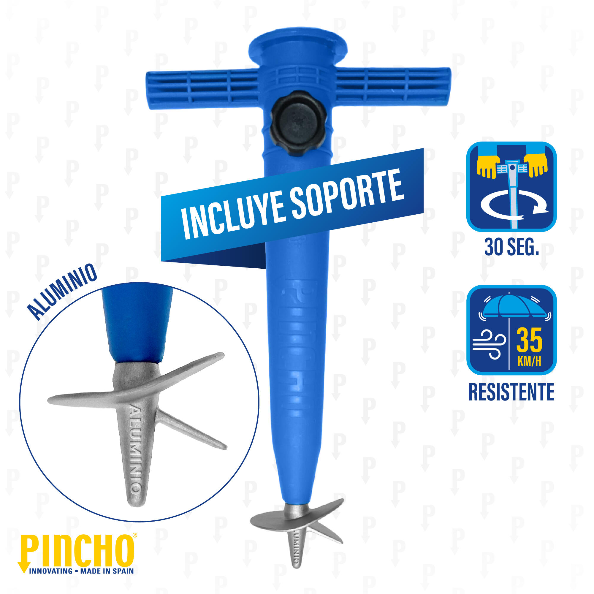 Sombrilla de Playa 2m UV50+ con Pincho de Aluminio, Resistente al Viento 6/7