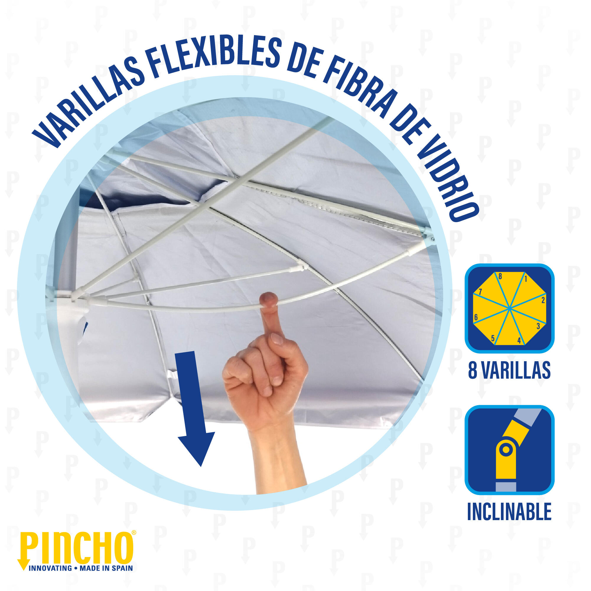 Sombrilla de Playa 2m UV50+ con Pincho de Aluminio, Resistente al Viento 4/7