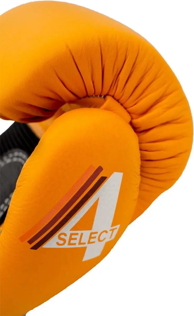 Manusi box 4select din piele, Top Ten , negru cu portocaliu, 16 oz 7/7