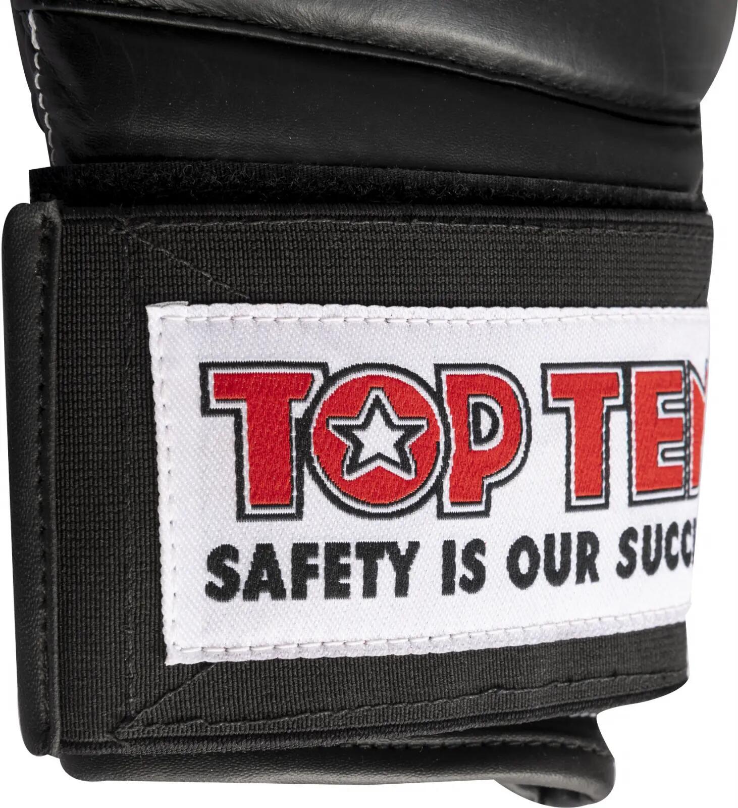 Manusi de box "Pro", Top Ten, Negru/Alb, 10 OZ 4/7