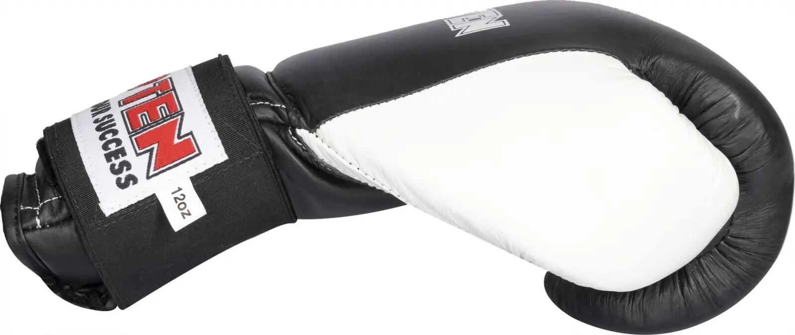 Manusi de box "Pro", Top Ten, Negru/Alb, 10 OZ 5/7