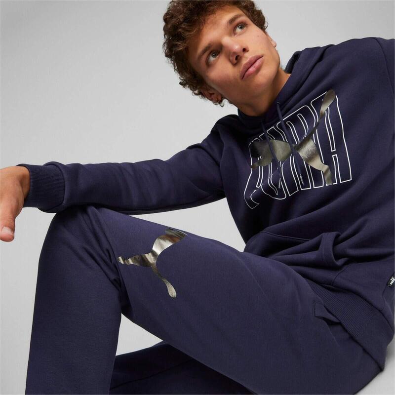 Pantaloni barbati Puma Ess Logo Lab Sweatpant, Albastru