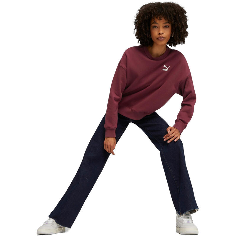 Blouse Puma Classics Oversized Crew, Rood, Dames