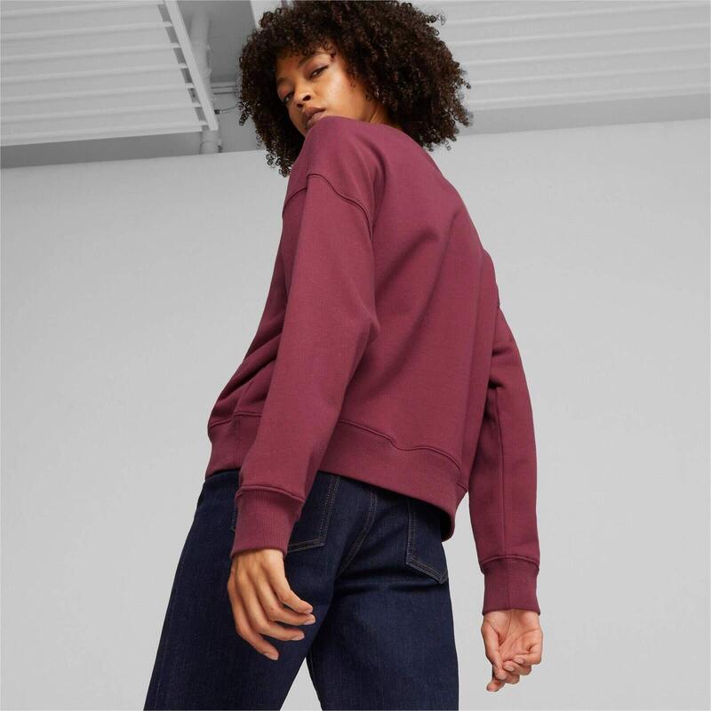 Blouse Puma Classics Oversized Crew, Rood, Dames