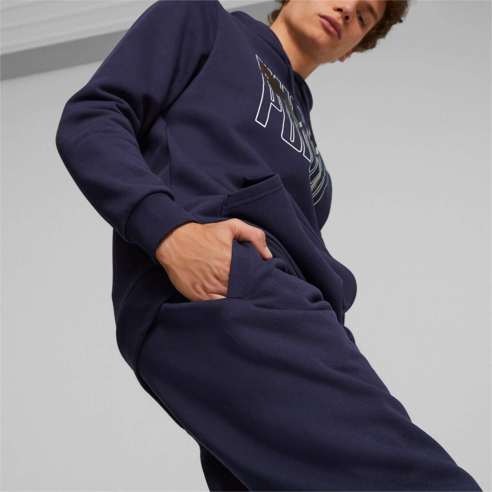 Pantalon Puma Ess Logo Lab Sweatpant, Bleu, Hommes 4/5