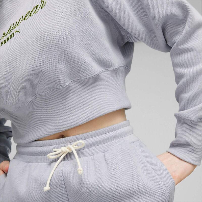Hanorac femei Puma Classics Relaxed Cropped, Gri
