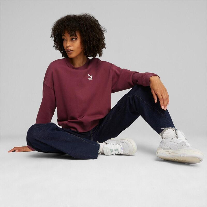 Bluza femei Puma Classics Oversized Crew, Rosu