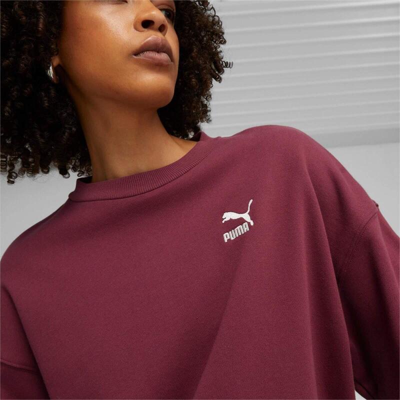 Blouse Puma Classics Oversized Crew, Rood, Dames