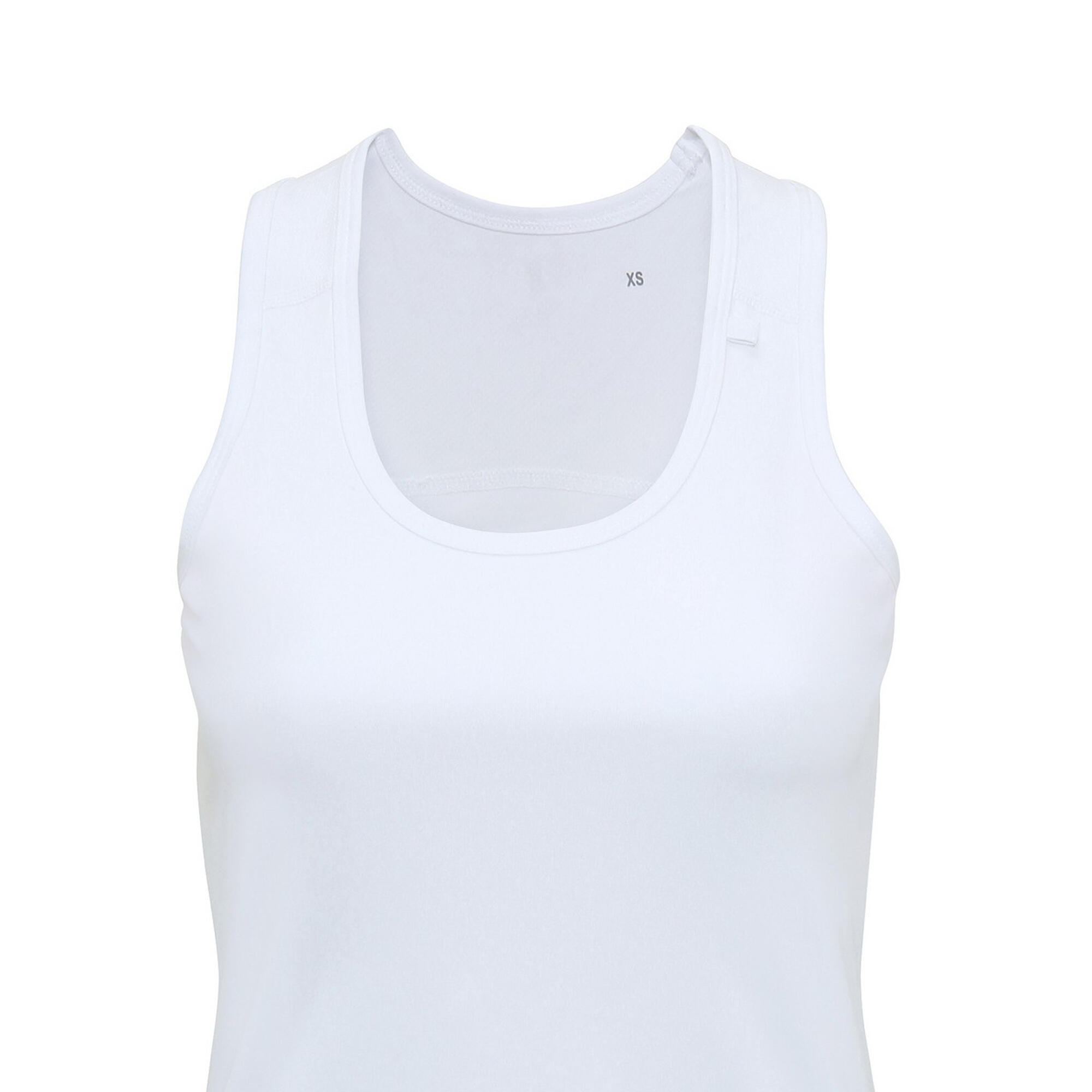Tri Dri Womens/Ladies Panelled Fitness Sleeveless Vest (White) 2/3