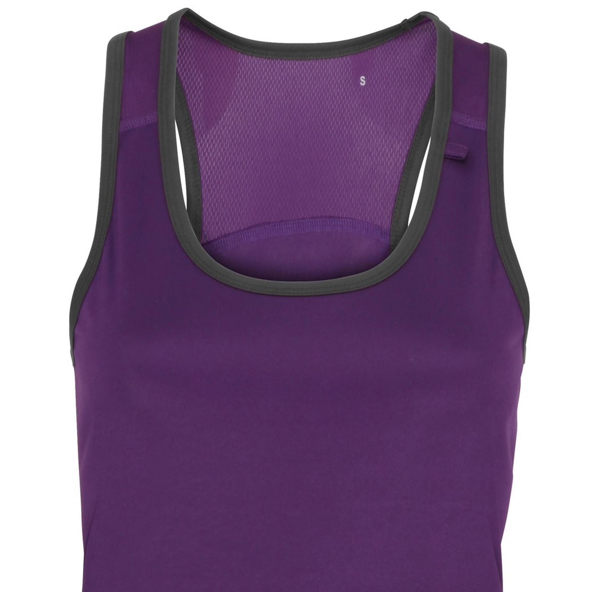 Tri Dri FitnessTop Damen Violett/Anthrazit 2/3