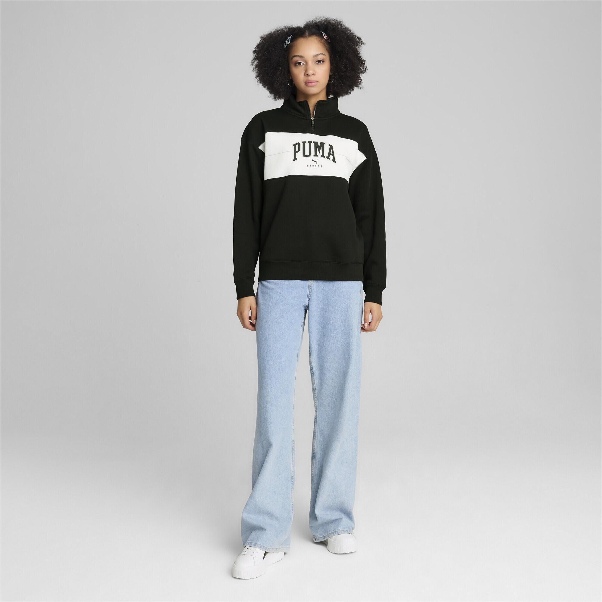 PUMA SQUAD Hoodie mit viertellangem Reißverschluss Damen PUMA Black 2/8