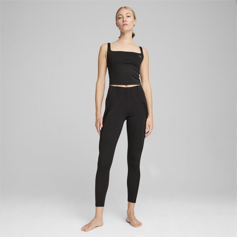 Damskie prążkowane legginsy CLOUDSPUN z wysokim stanem PUMA Black