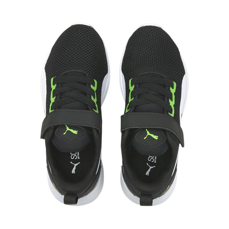 Pantofi sport pentru copii Flyer Runner V PUMA Green Flash White Black