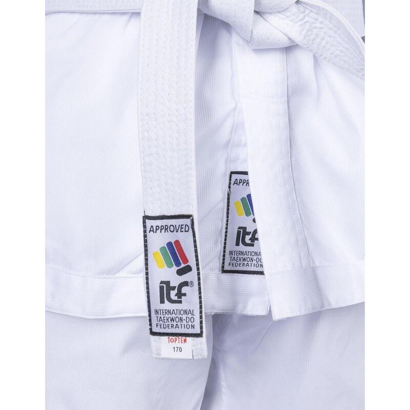 Dobok De-Luxe, aprobat ITF, Top Ten, Alb, 120 cm