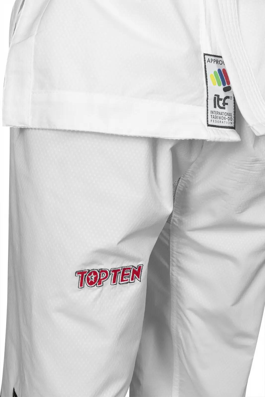 Dobok Diamond, aprobat ITF, Top Ten, Alb,120 cm 5/7
