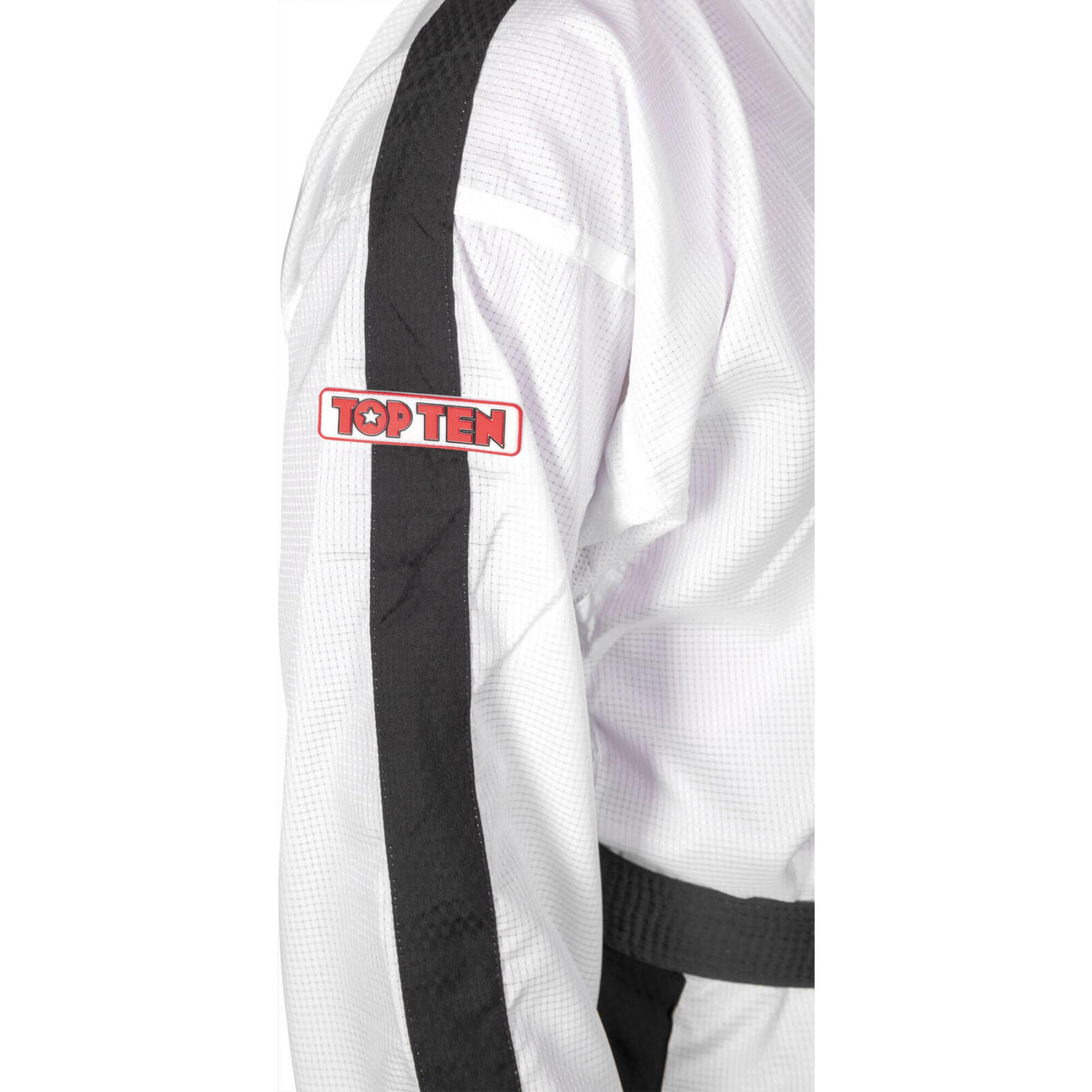 Dobok Instructor, Diamond, aprobat ITF, Top Ten, Alb, 4-6 Dan, 180cm