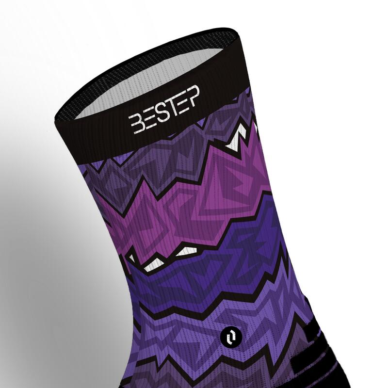Calcetín Caña Alta Wooh Deportivo Unisex Bestep Morado Técnico Ajustable 2/5