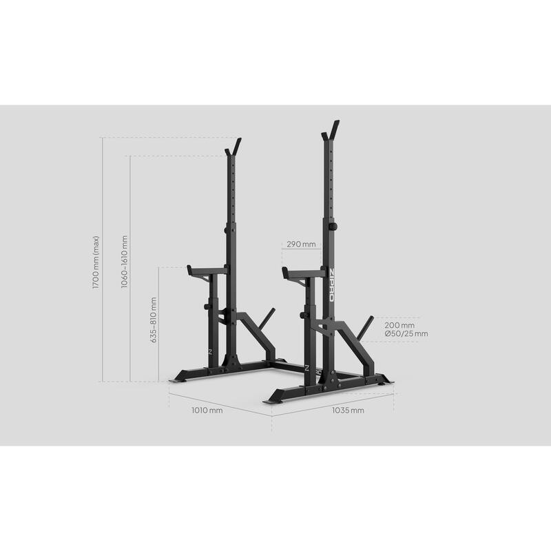 Soporte de barra Zipro LIFT con zona de aseguramiento y carga