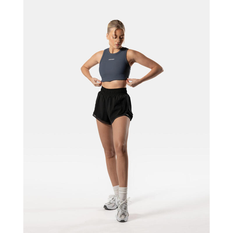 Short 2 en 1 pour femmes - Fitness Cardio ou Running - Noir