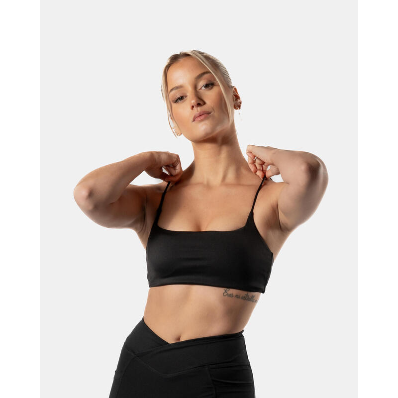 Sujetador deportivo Bandeau Fitness Negro Mujer