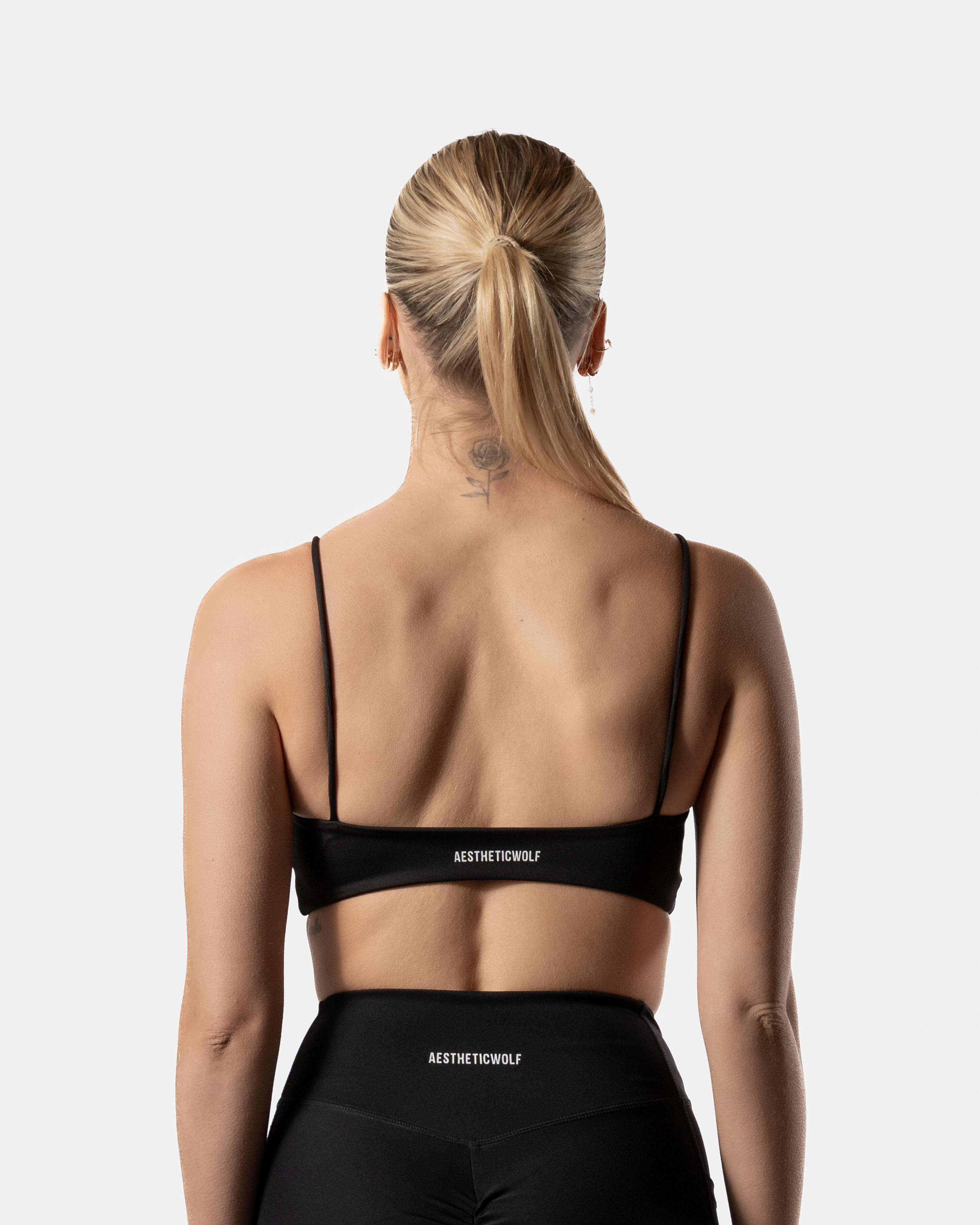 Reggiseno sportivo fitness a fascia Nero Donna 2/6