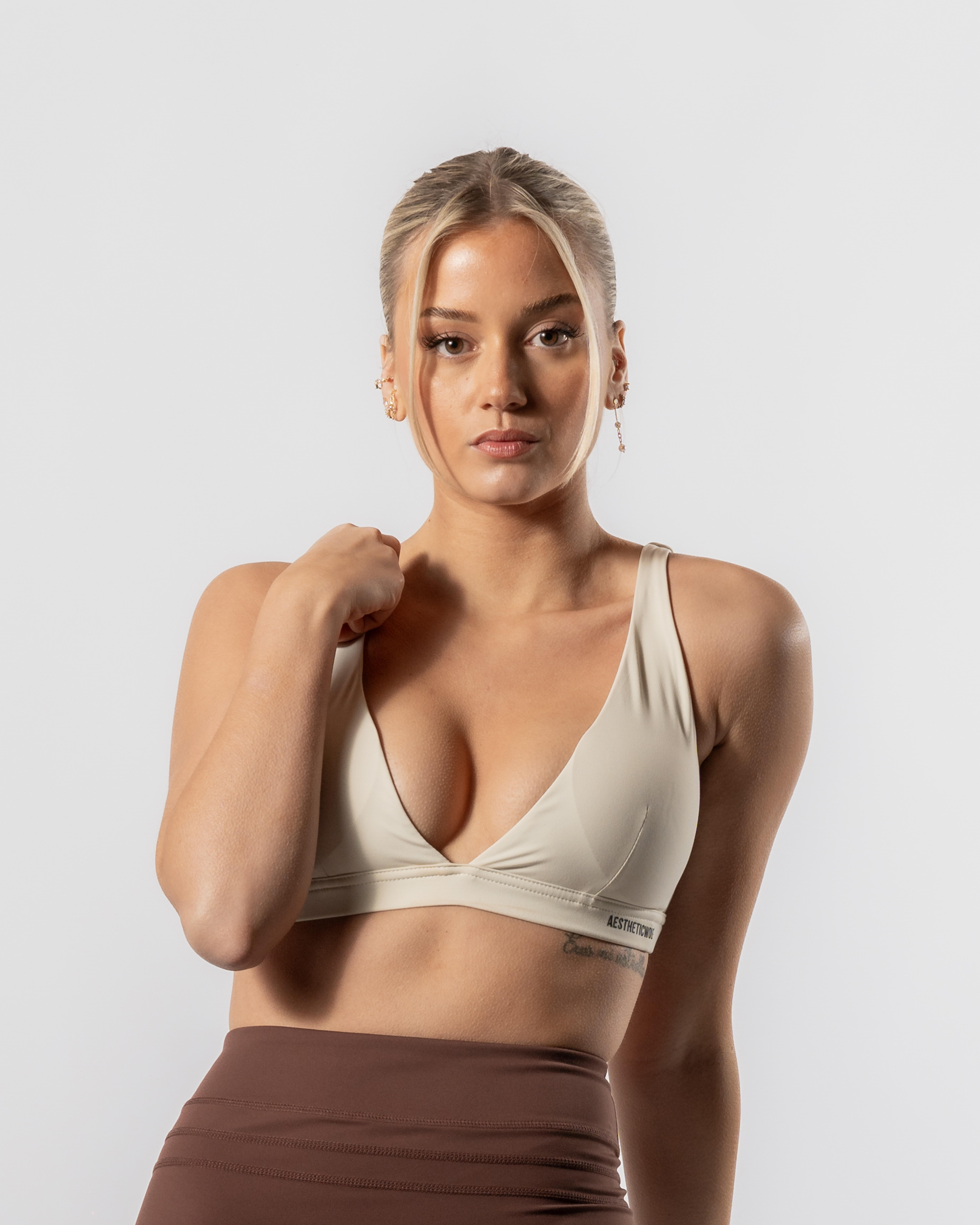 Aesthetic Wolf Soutien De Desporto Triangular Mulher Branco da Decathlon