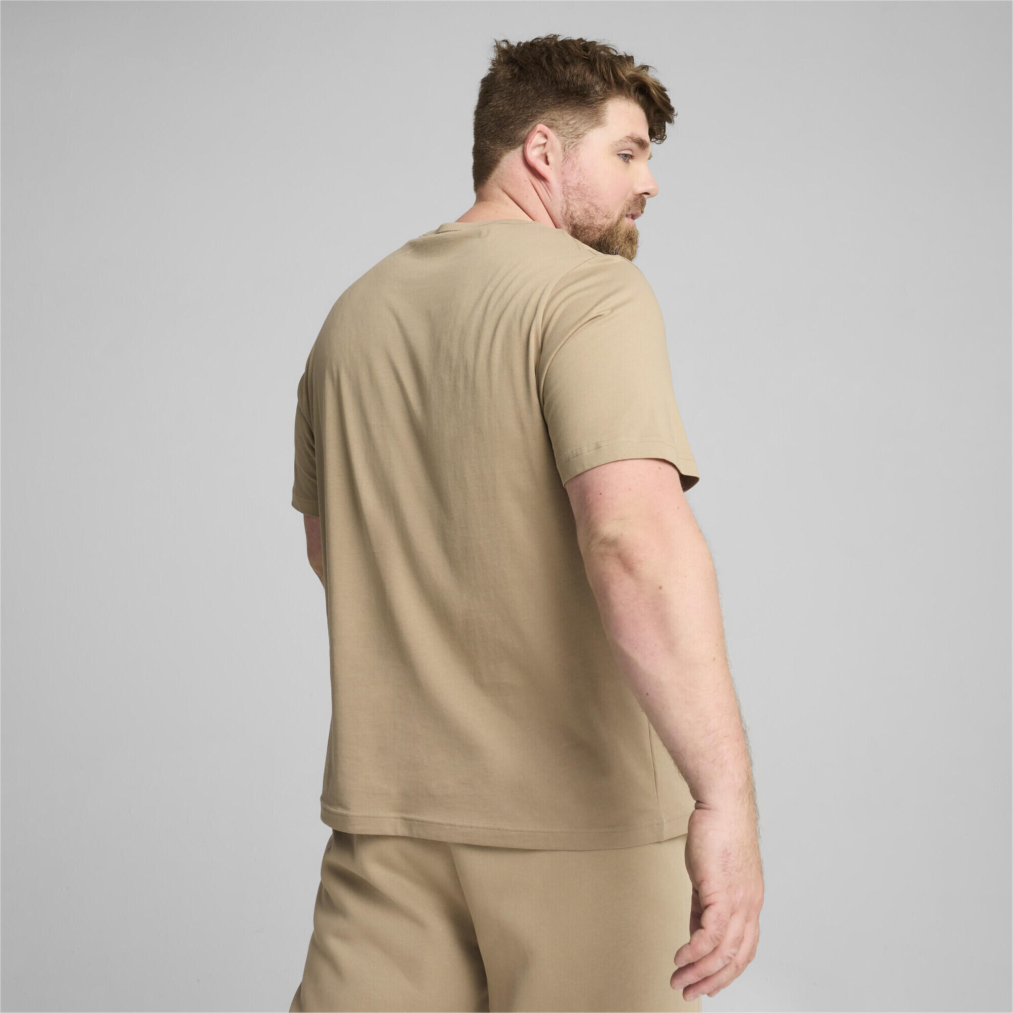 Essentials+ 2 Colour Logo T-Shirt Herren PUMA Oak Branch Beige 5/7