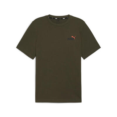 Essentials+ t-shirt met klein. tweekleurig logo voor heren puma dark olive green
