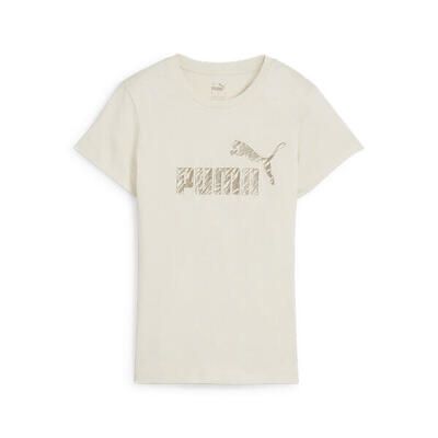 Ess+ animal t-shirt voor dames puma alpine snow white