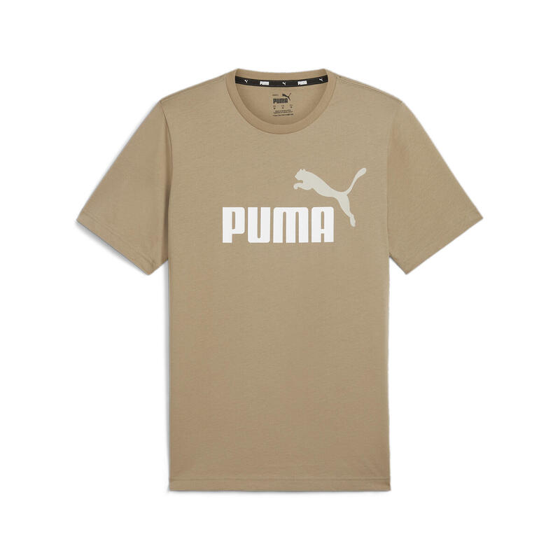 T-shirt bicolore à logo Essentials+ Homme PUMA Oak Branch Beige