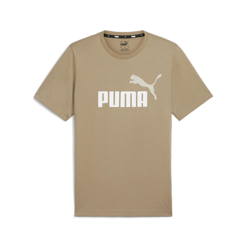 T-shirt con logo bicolore Essentials+ da uomo PUMA Oak Branch Beige