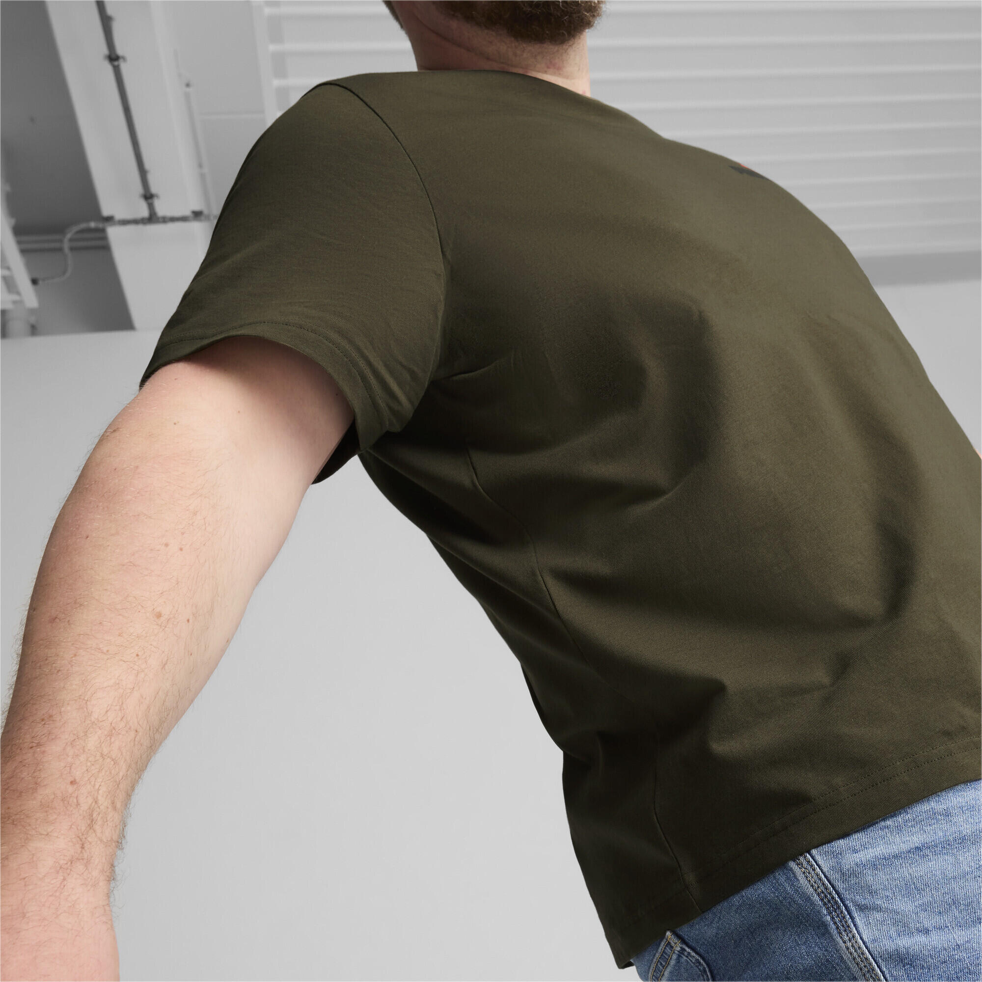 T-shirt Essentials+ Two-Colour Small Logo da uomo PUMA Dark Olive Green 4/7