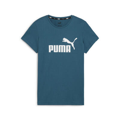 Essentials t-shirt met logo voor dames puma icy blue