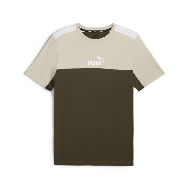 T-shirt Essentials+ Block da uomo PUMA Dark Olive Green