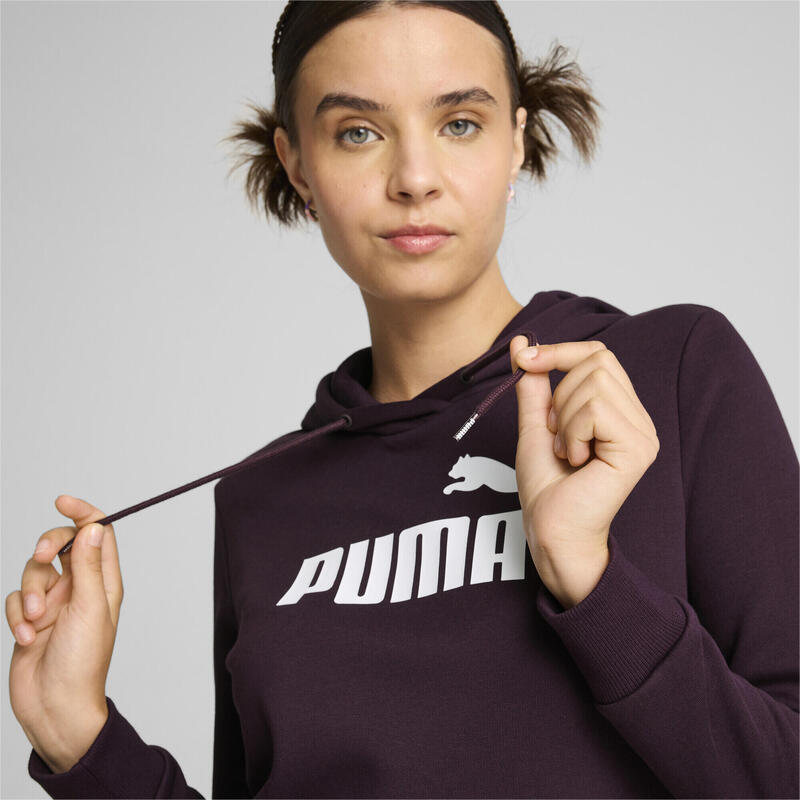 Essentials Logo FL Hoodie Női kapucnis pulóver PUMA Midnight Plum Purple