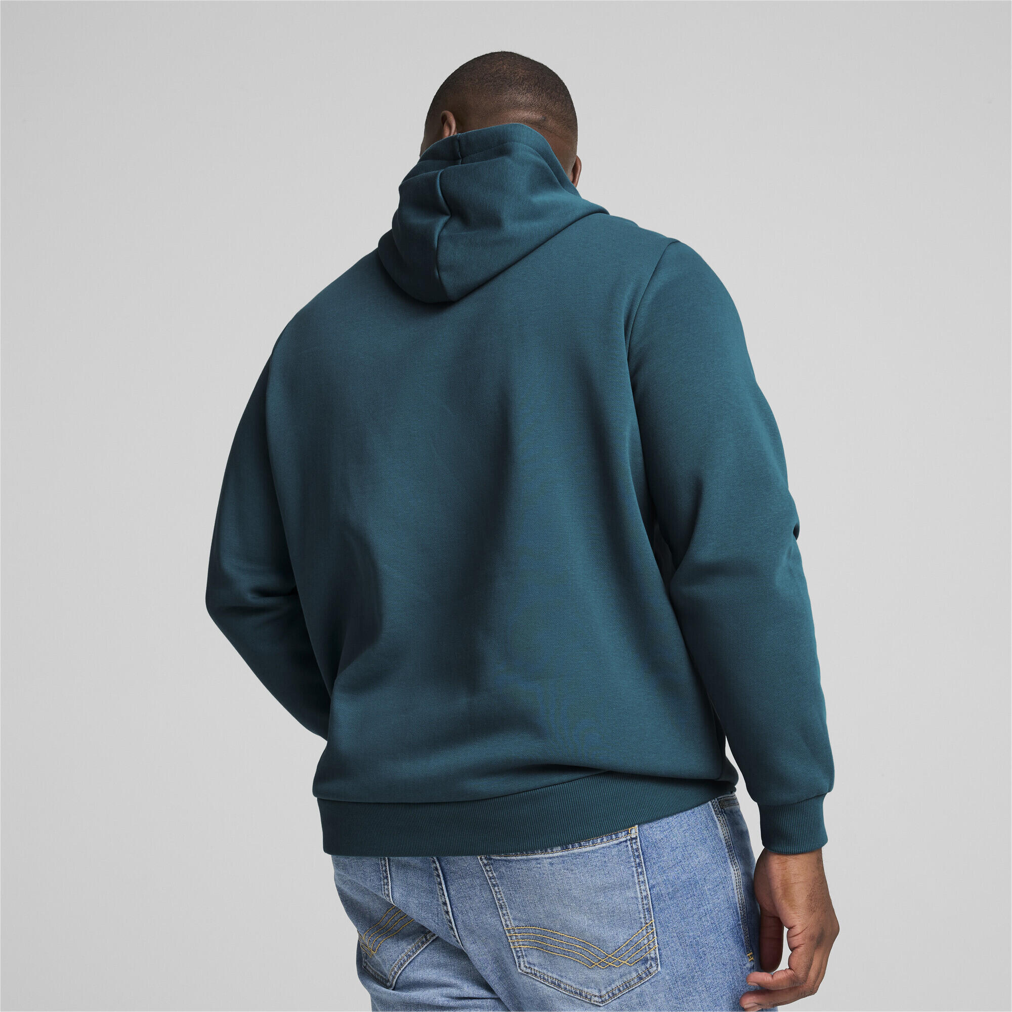 Essentials+ Two-Tone Big Logo Hoodie Herren PUMA Cold Green 6/7