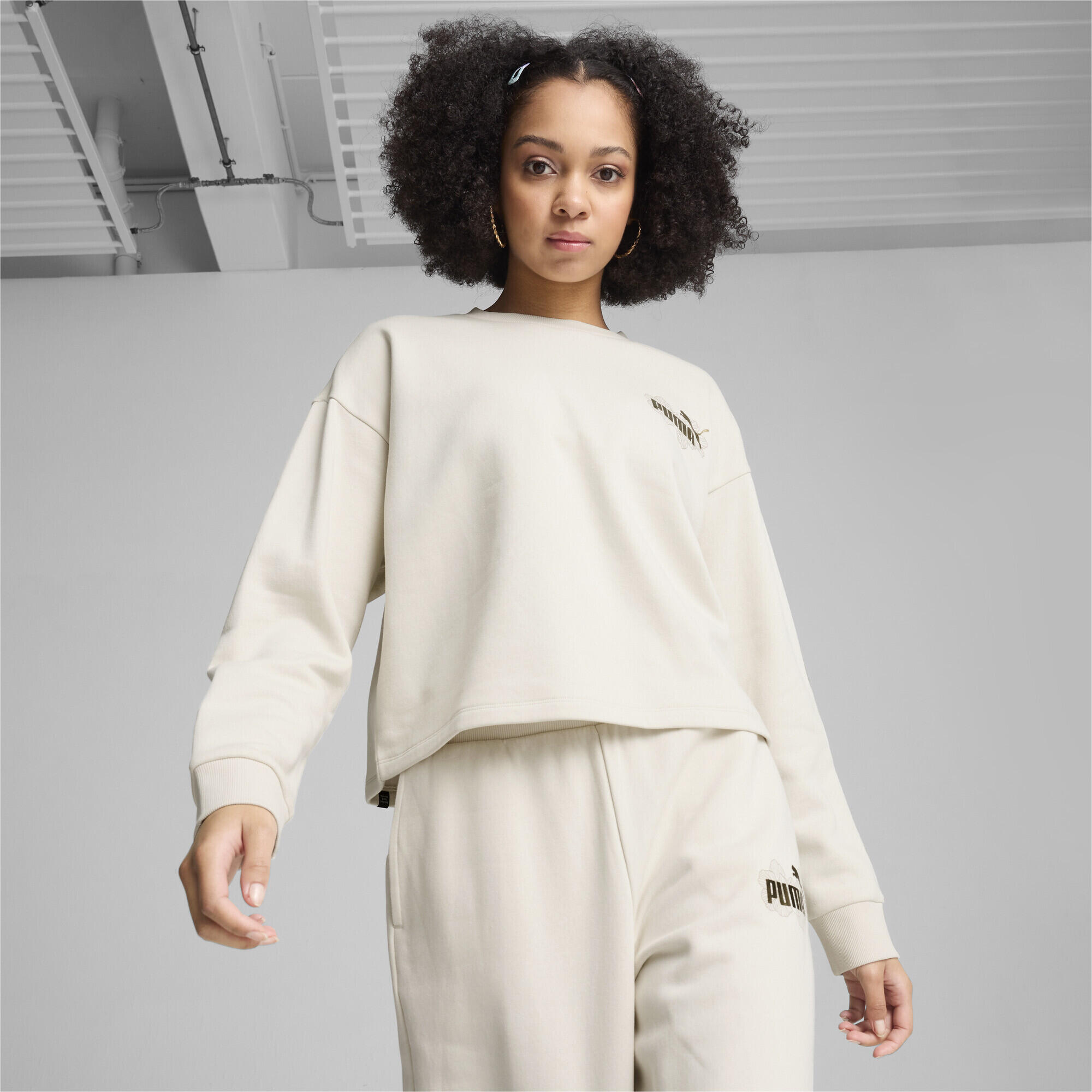 Sweat à col rond ESS+ CLASS ACT Femme PUMA Alpine Snow White 4/7