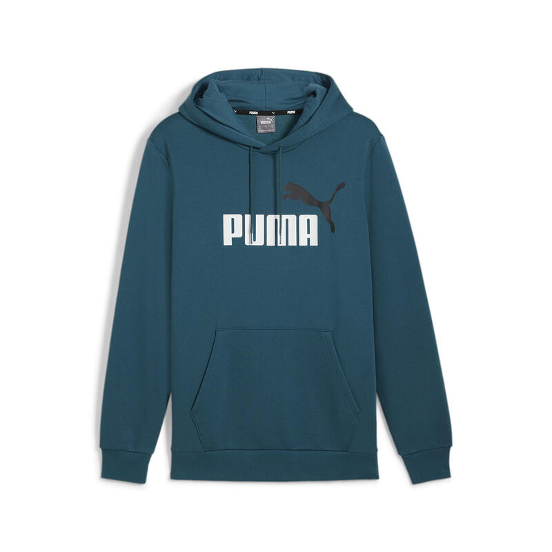 Essentials+ tweekleurige hoodie met groot logo voor heren PUMA Cold Green