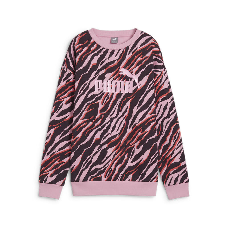 ESS+ ANIMAL top met ronde hals en print voor dames PUMA Mauved Out Pink