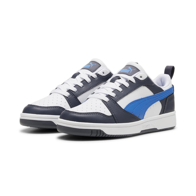 Rebound V6 Lo Sneakers Jugendliche PUMA White Hyperlink Blue Galactic Gray