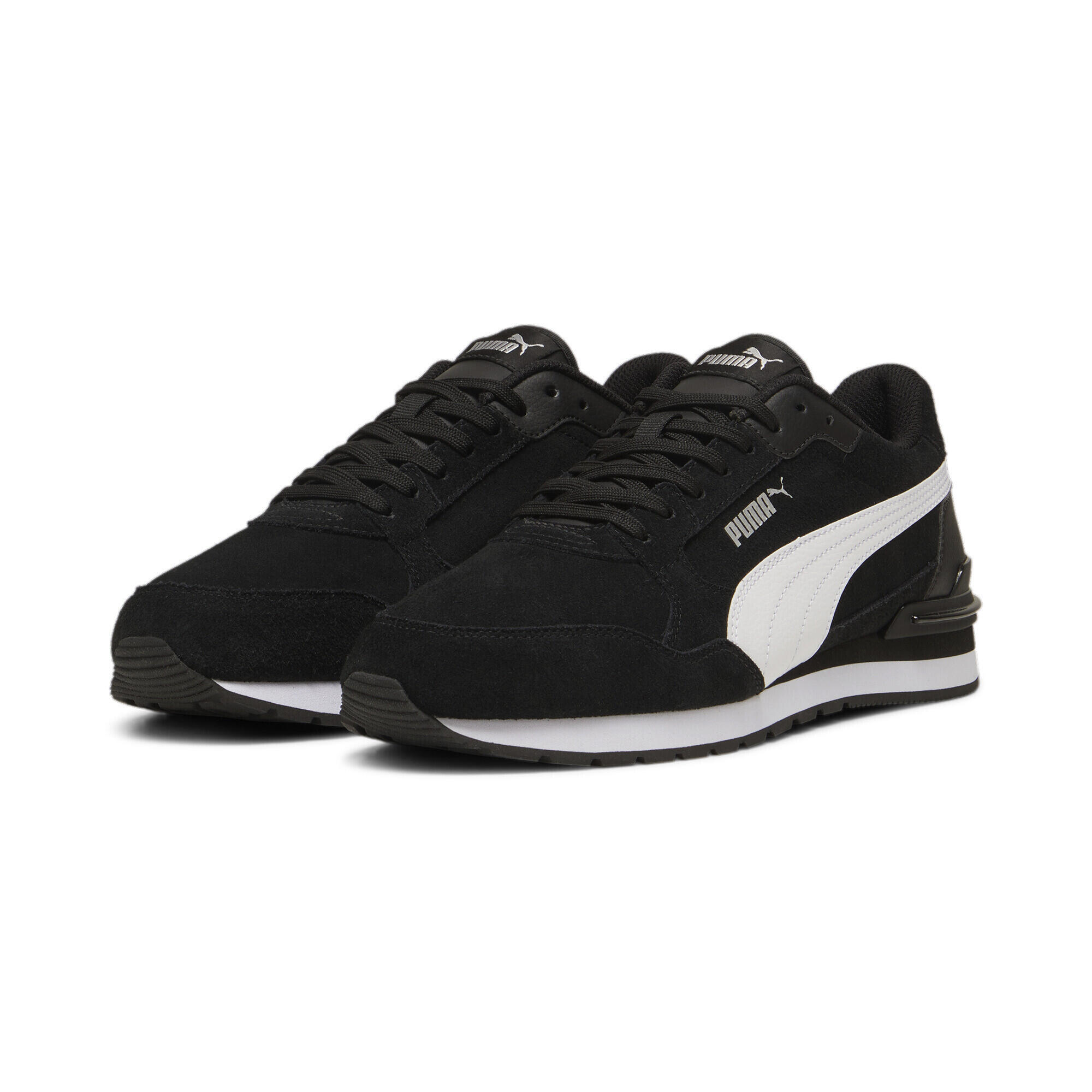 Puma - Sneakers En Daim St Runner V4 Puma Black White Silver Metallic - Baskets - Blanc|gris|noir - Decathlon