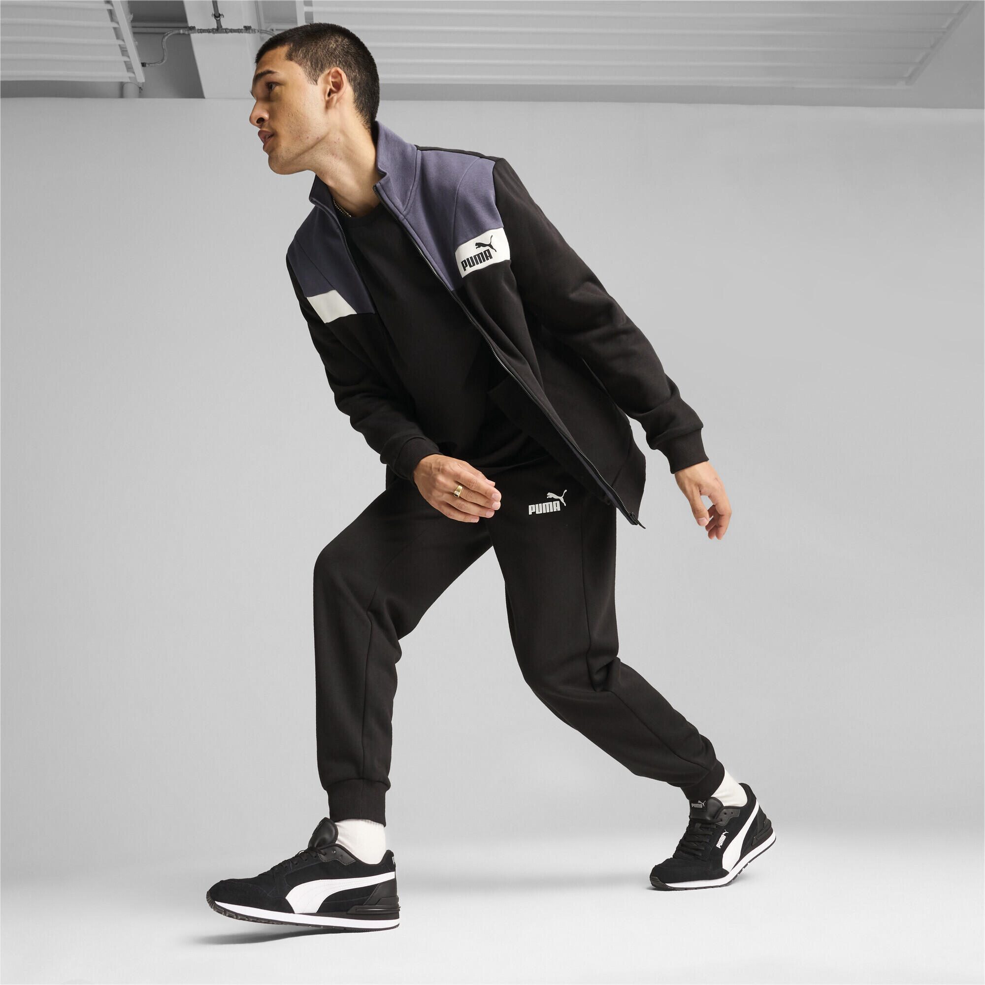 Zapatillas ST Runner v4 Suede PUMA Black White Silver Metallic 3/7