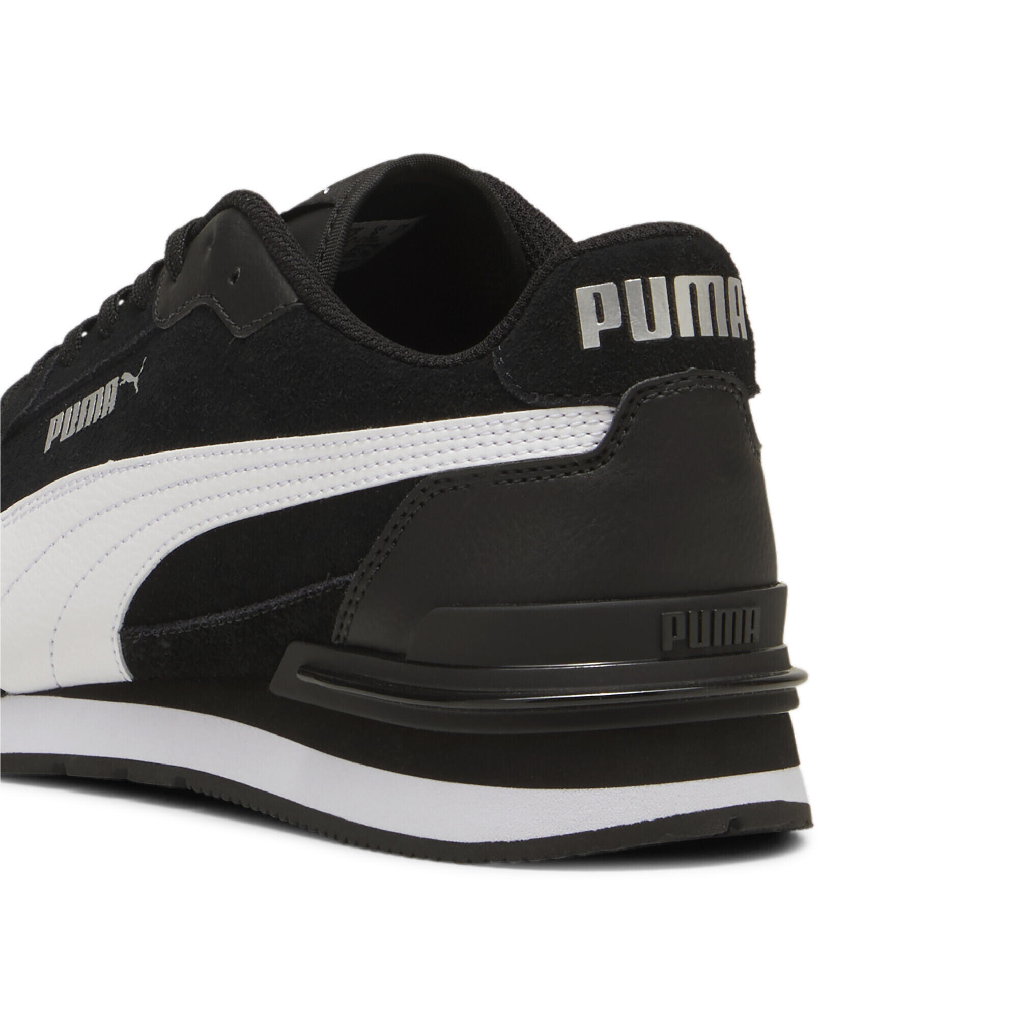 Zapatillas ST Runner v4 Suede PUMA Black White Silver Metallic 4/7