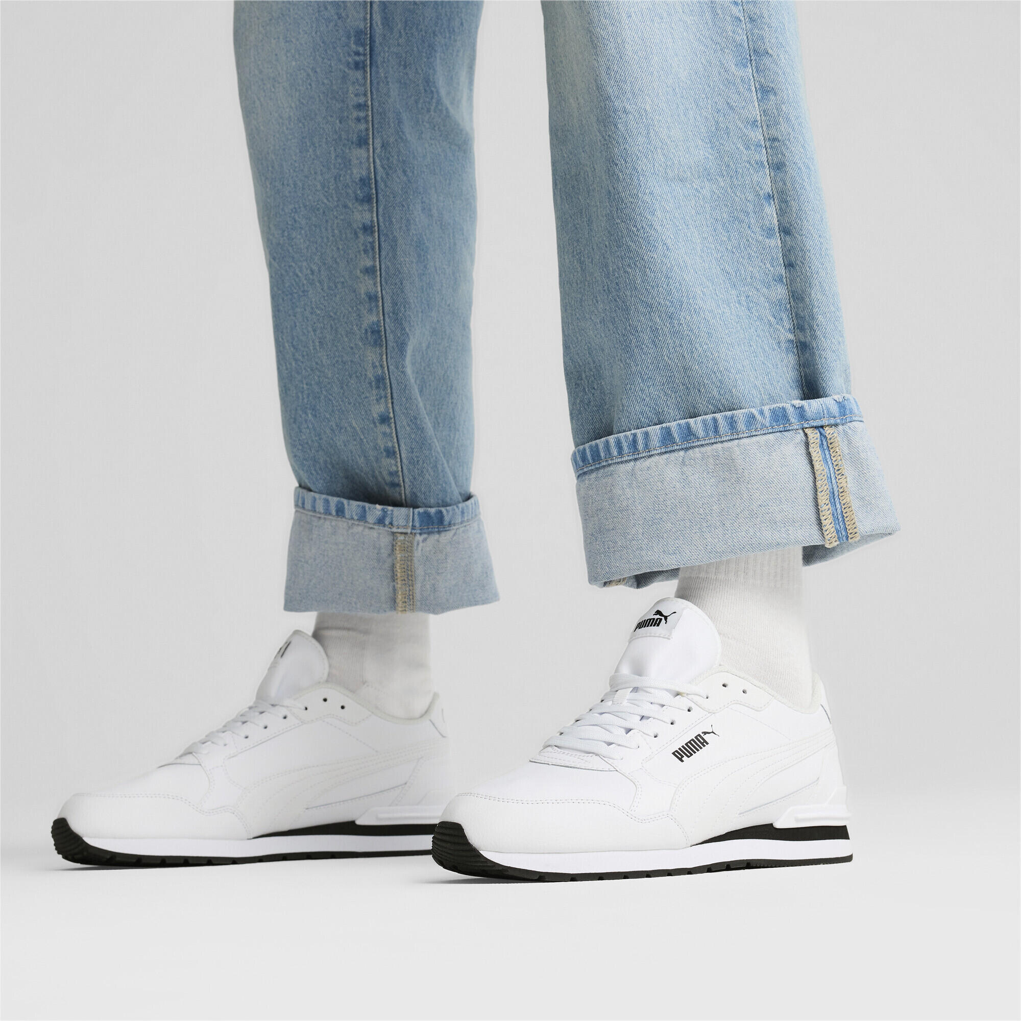 Sneakers en cuir ST Runner v4 PUMA White Black 3/7