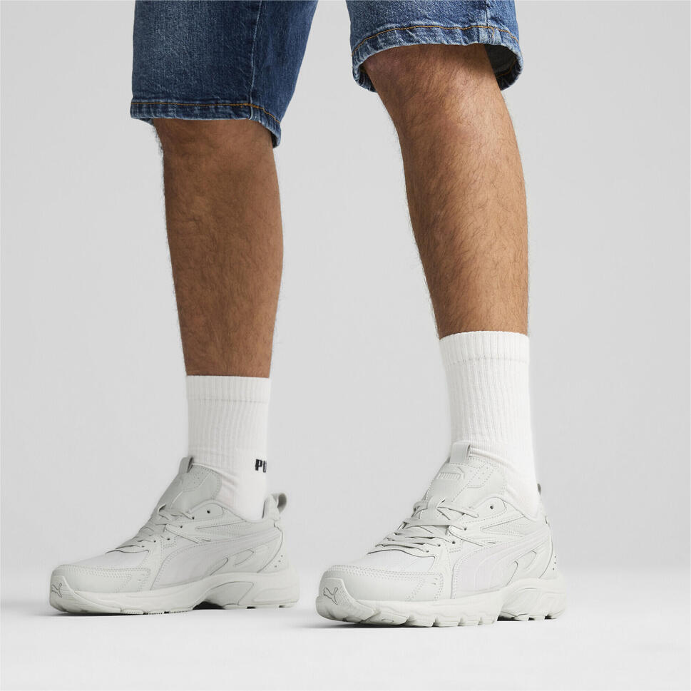 Sneakersy skórzane unisex Milenio Tech PUMA Frosted Ivory White